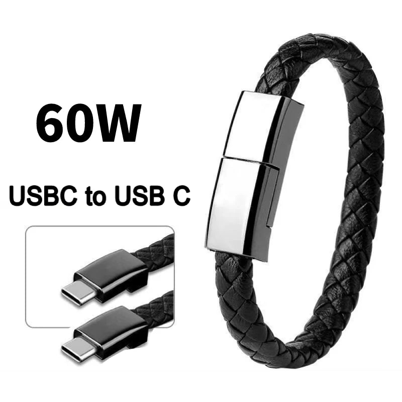 60W USB charging cable for bracelet for outdoor use.