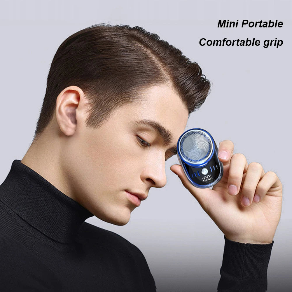 Mini electric shaver with USB charging.