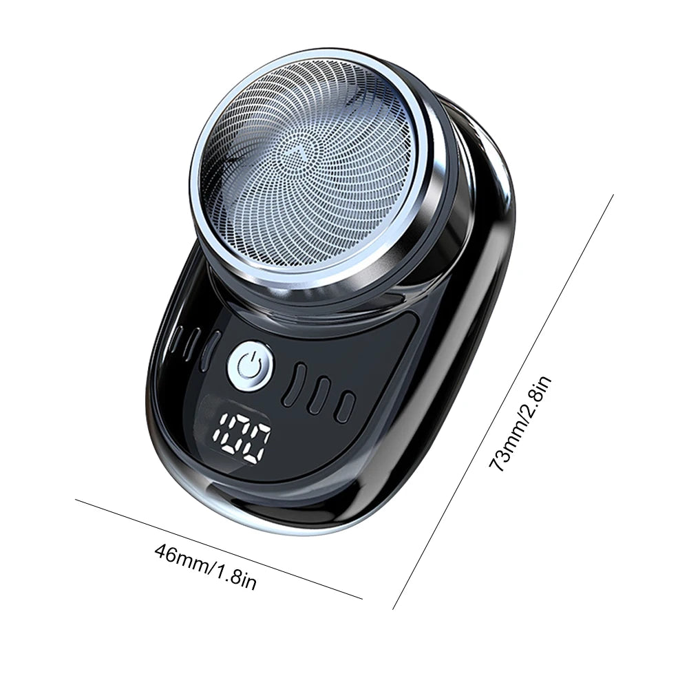 Mini electric shaver with USB charging.