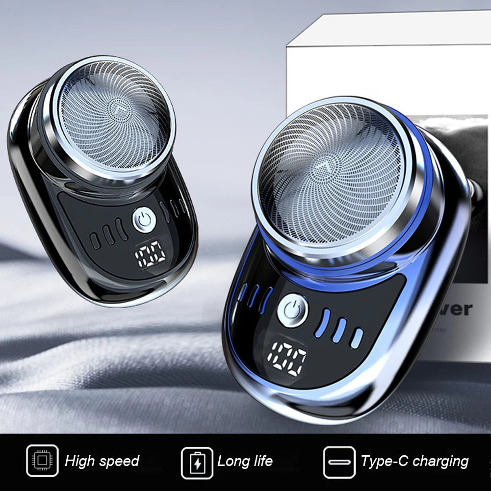 Mini electric shaver with USB charging.