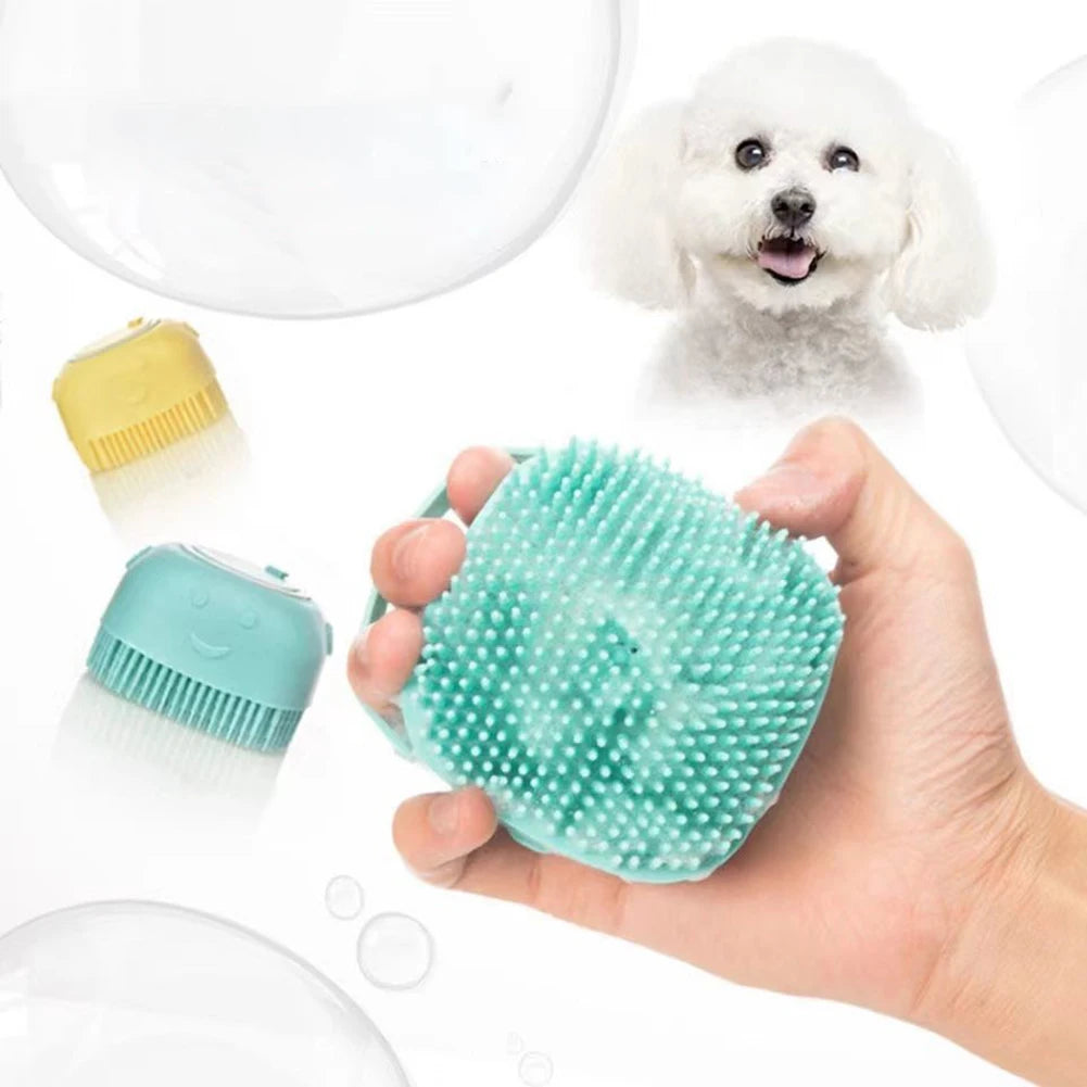 Bath massage gloves for dogs and cats.